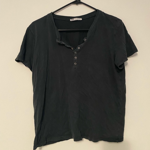 Zara relaxed black tee shirt - Picture 1 of 4